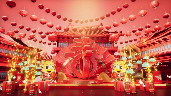 【4K】春节LED大屏背景展台23