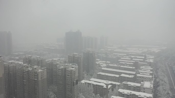 益阳大道雪景航拍 宣传片