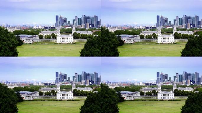 从观景台山看伦敦格林威治公园和女王府
