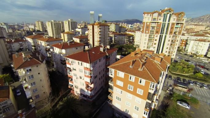伊斯坦布尔一个住宅社区的航拍录像