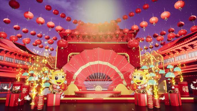 【4K】春节LED大屏背景展台18