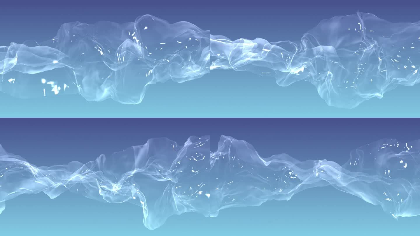 流动的水液体在蓝色的背景