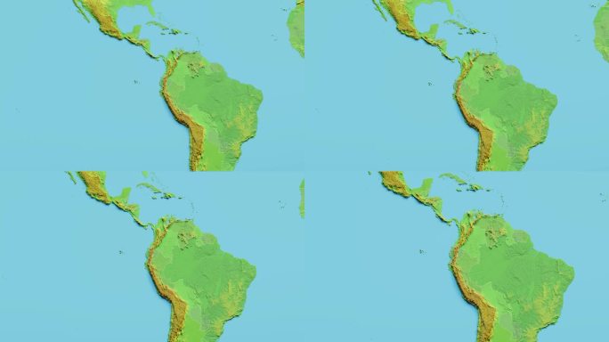 厄瓜多尔地图3D动画与边界