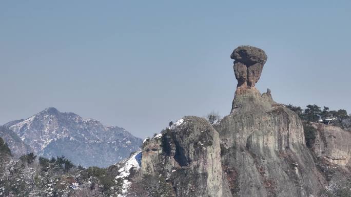 台州温岭石夫人雪景航拍