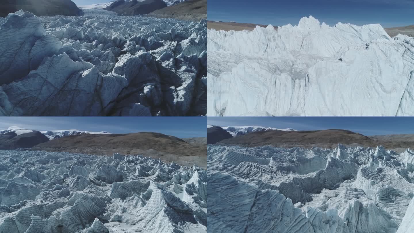 震撼 西藏航拍冰川 40冰川 无人区冰川