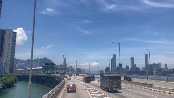 香港过海隧道 乘车风景