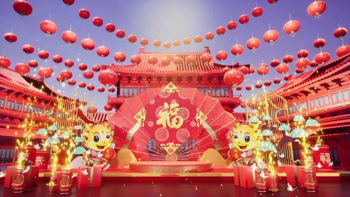 【4K】春节LED大屏背景展台27