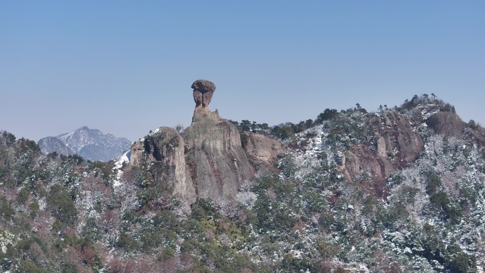 台州温岭石夫人雪景航拍