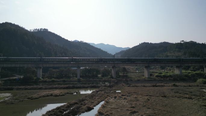 火车驶过桥梁