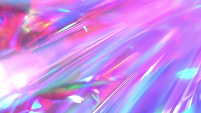 彩虹般的闪光。Led霓虹紫粉金发光。光线通过棱镜的折射抽象节日感人的节日背景