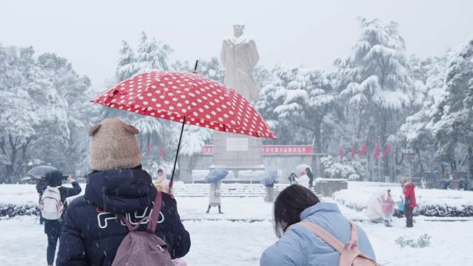 湖南大学岳麓书院雪景