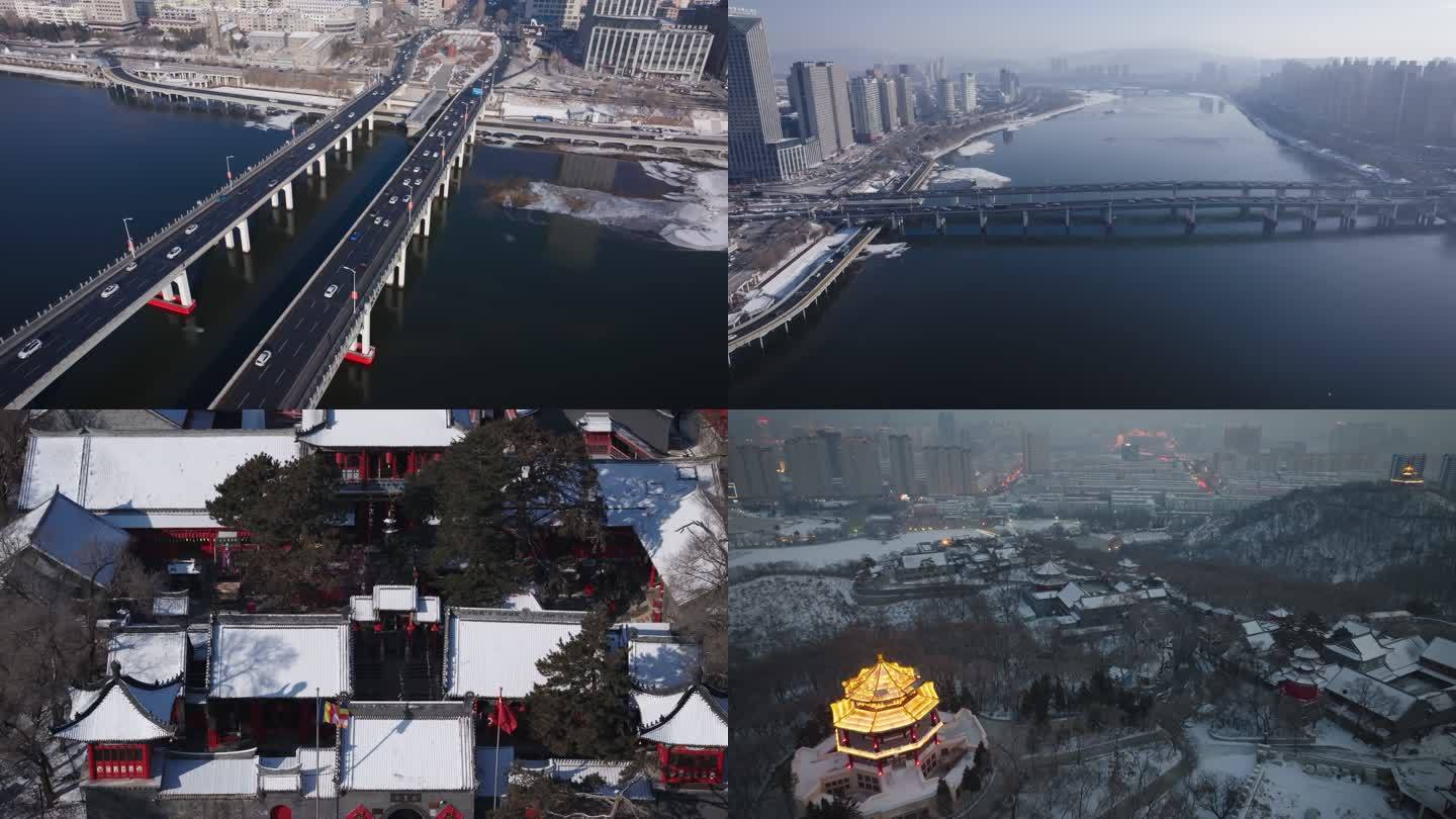 吉林市冬季航拍城市宣传片