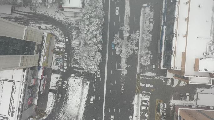 益阳大道雪景 宣传片 航拍 空景