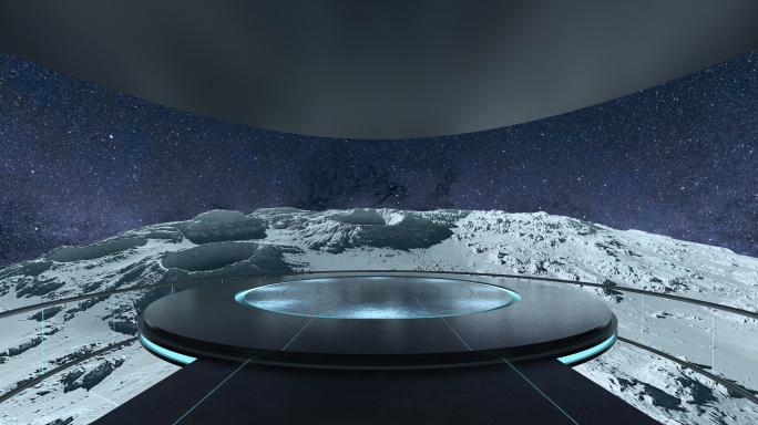 月球表面180度超宽弧形屏4K裸眼3D