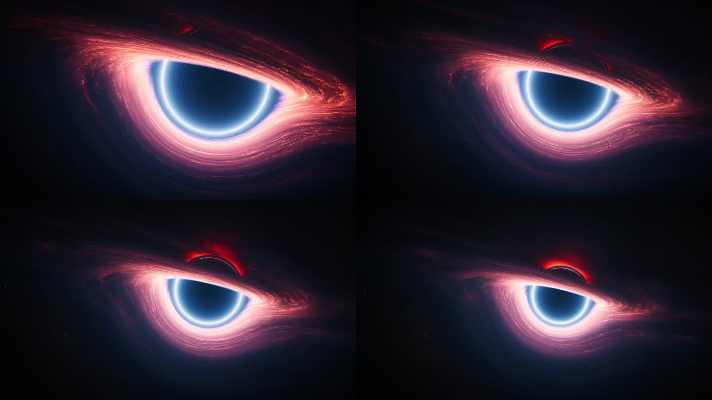 星际黑洞奇点与轨道热物质揭示广角镜头