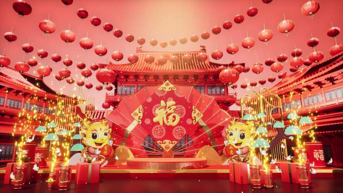 【4K】春节LED大屏背景展台28