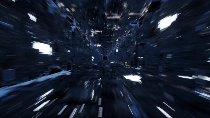 科技震撼霓虹隧道大气穿梭飞行片头大屏背景