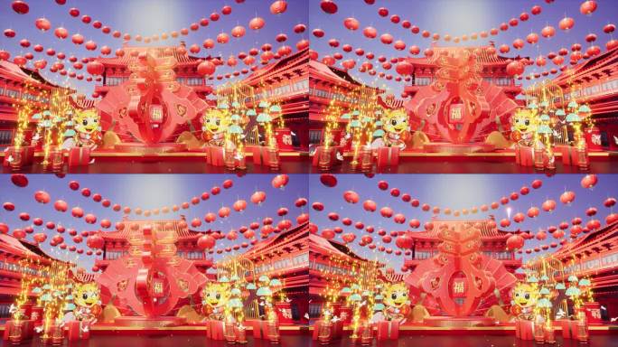 【4K】春节LED大屏背景展台25