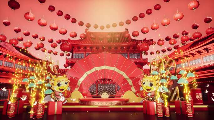 【4K】春节LED大屏背景展台20