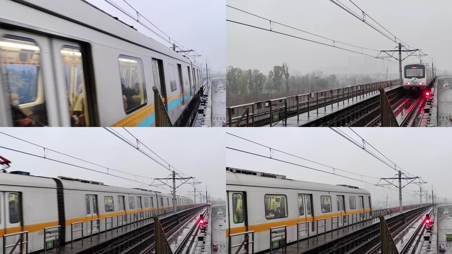 雨雪天里的成都地铁