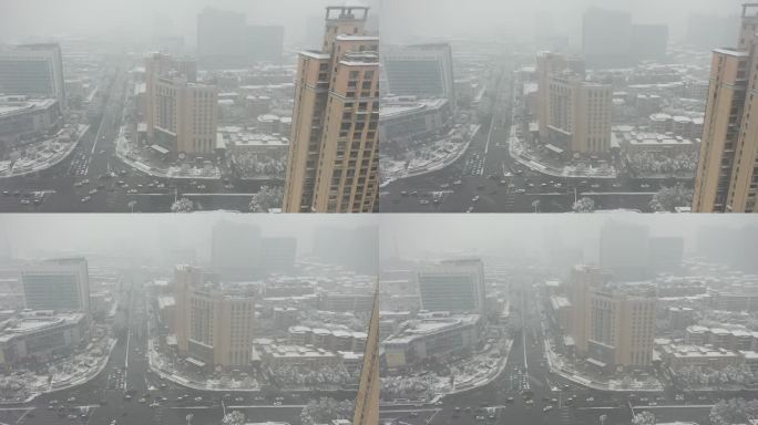 益阳大道雪景 宣传片 航拍 空景