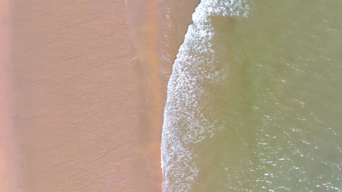 大海海边海水海浪沙滩海滩航拍风景唯美大自