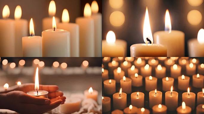 蜡烛温暖烛光哀悼哀悼怀念悼念祈福祈愿祈祷