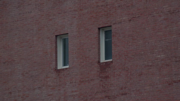 砖墙上的两扇窄窗