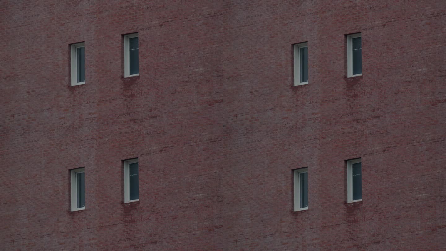 砖墙上的两扇窄窗