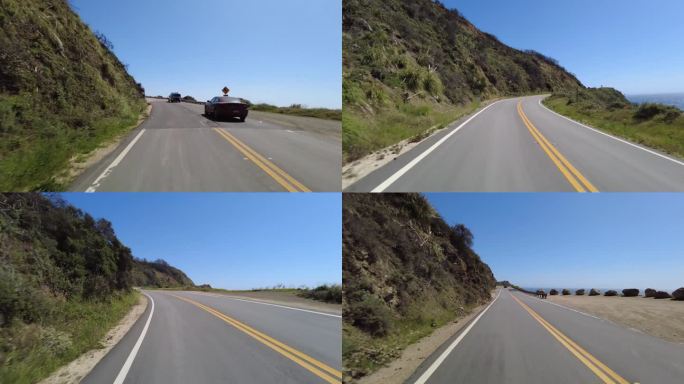 大苏尔太平洋海岸高速公路北行6大溪桥到麦克威瀑布05后视多摄像头驾驶牌照加州美国