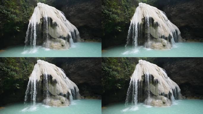 泰国兰奔省maping国家公园里的Koh Luang瀑布美景。