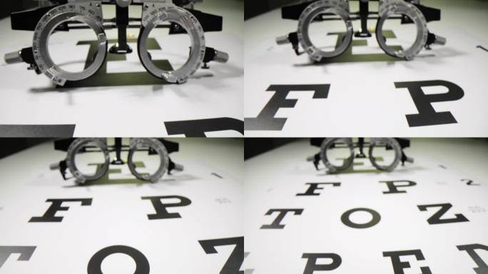 视力表和眼镜的试验框架测试