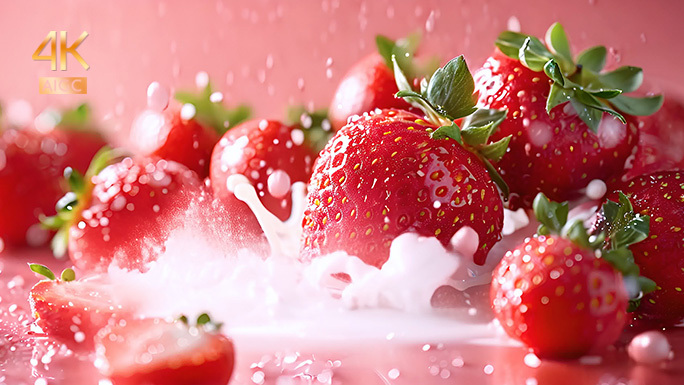 草莓牛奶 新鲜水果与草莓味牛奶 草莓汁