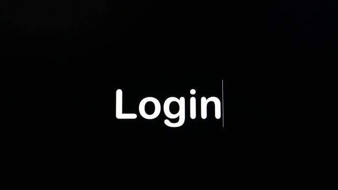 在屏幕上写一个闪烁的段落，形成一个单词Login，黑底白字