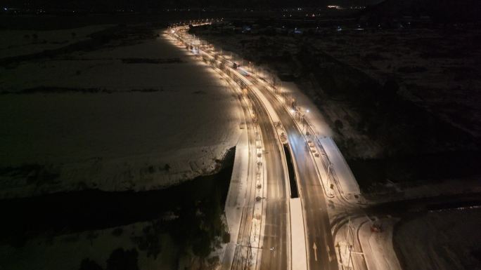 台州路桥雪景航拍