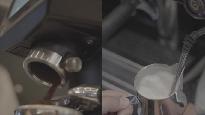 拿铁咖啡制作过程LOG素材