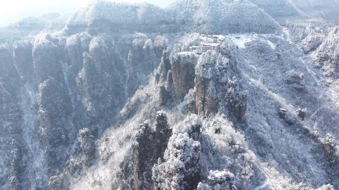 4k航拍 张家界天子山索道 西海峰林