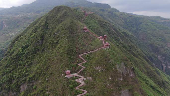 乐山峨边背峰山航拍