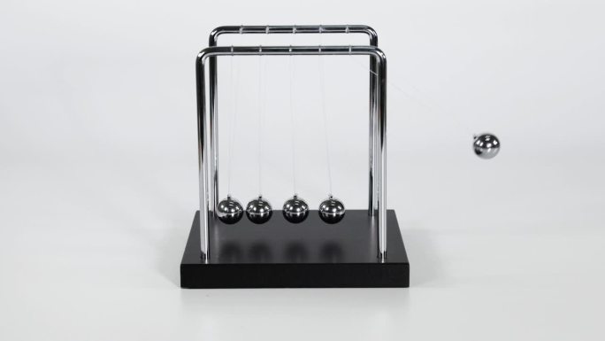 牛顿的摇篮:摆动的球展示运动定律