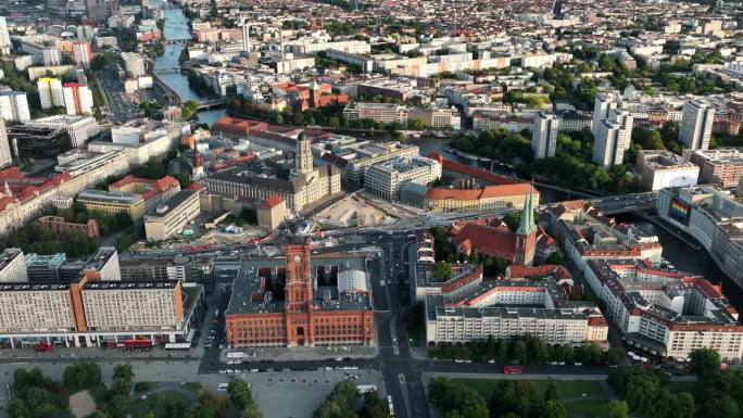 从空中俯瞰波茨坦广场，德国柏林。