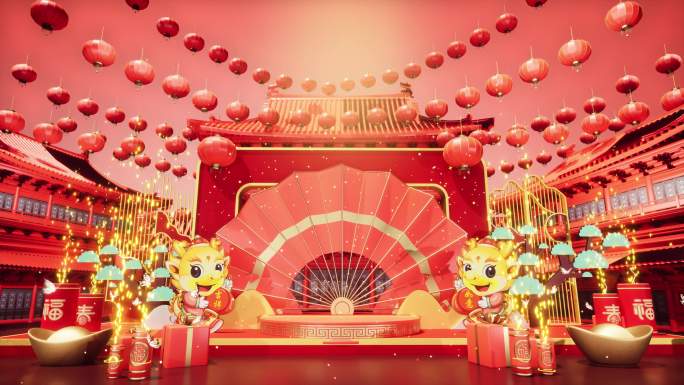 【4K】春节LED大屏背景展台17