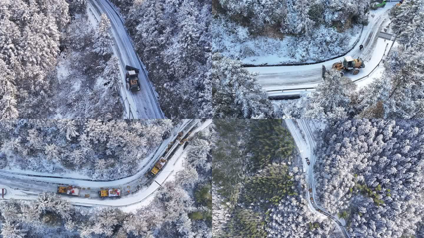 雪后公路铲雪视频素材