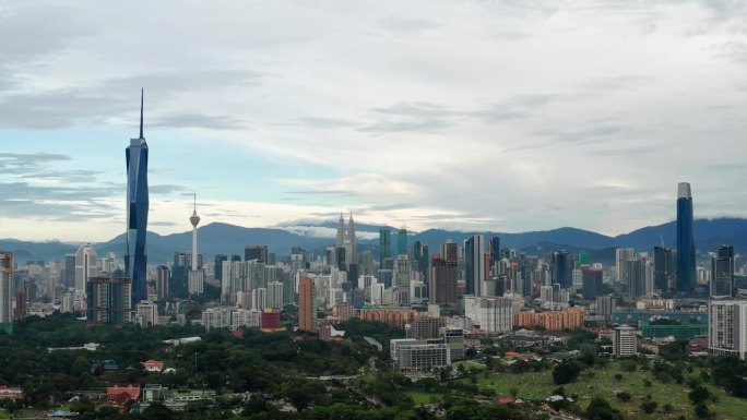 Merdaka 118吉隆坡城市天际线鸟瞰图，马来西亚