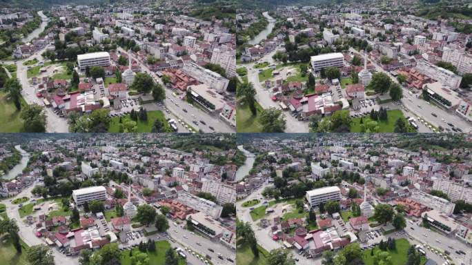 波斯尼亚和黑塞哥维那巴尼亚卢卡的Ferhadija清真寺的空中轨道