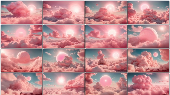 粉色云朵浪漫LED背景开心快乐
