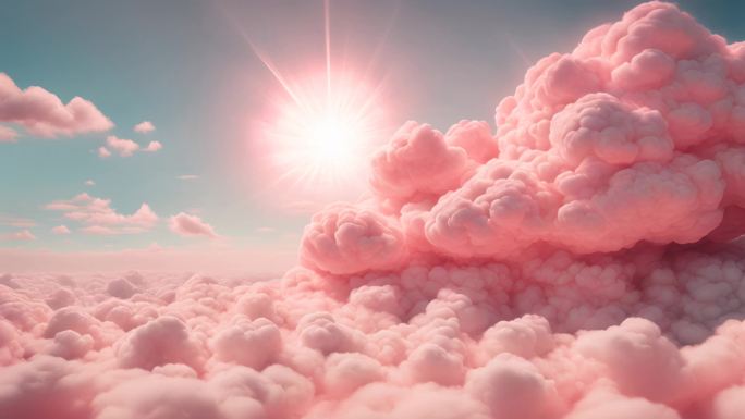 粉色云朵浪漫LED背景开心快乐