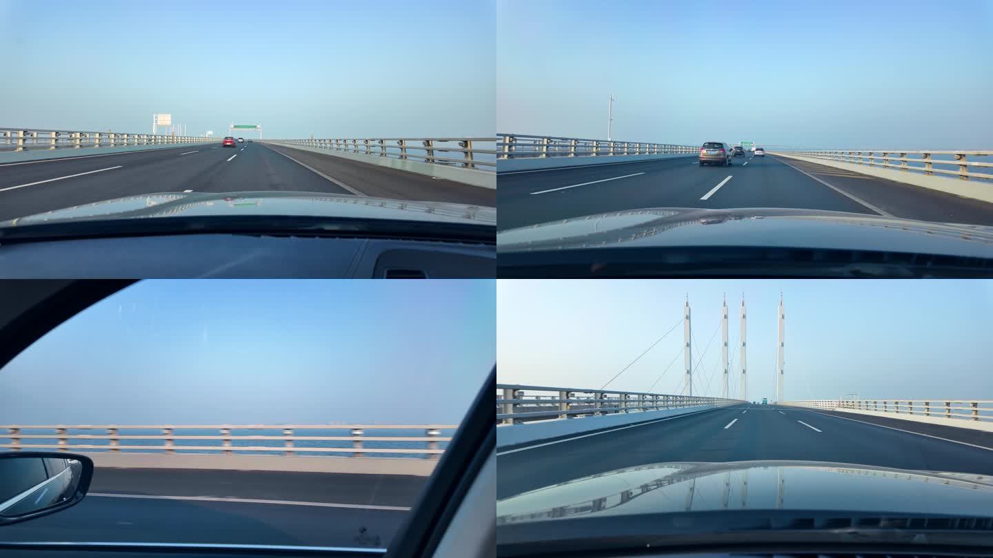 4K胶州湾跨海大桥第一视角拍摄