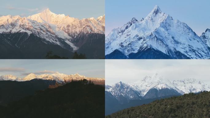 航拍云南迪庆梅里雪山日照金山卡瓦博格