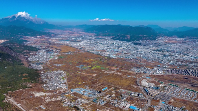 云南丽江城市航拍