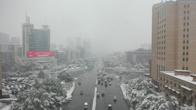 益阳大道雪景航拍 宣传片